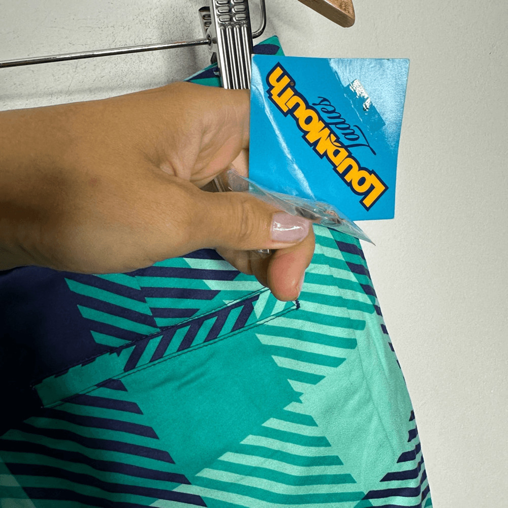 LOUDMOUTH FREPORT Golf Shorts blue turquoise checkered bermuda womens 8 NWT - Picture 5 of 8